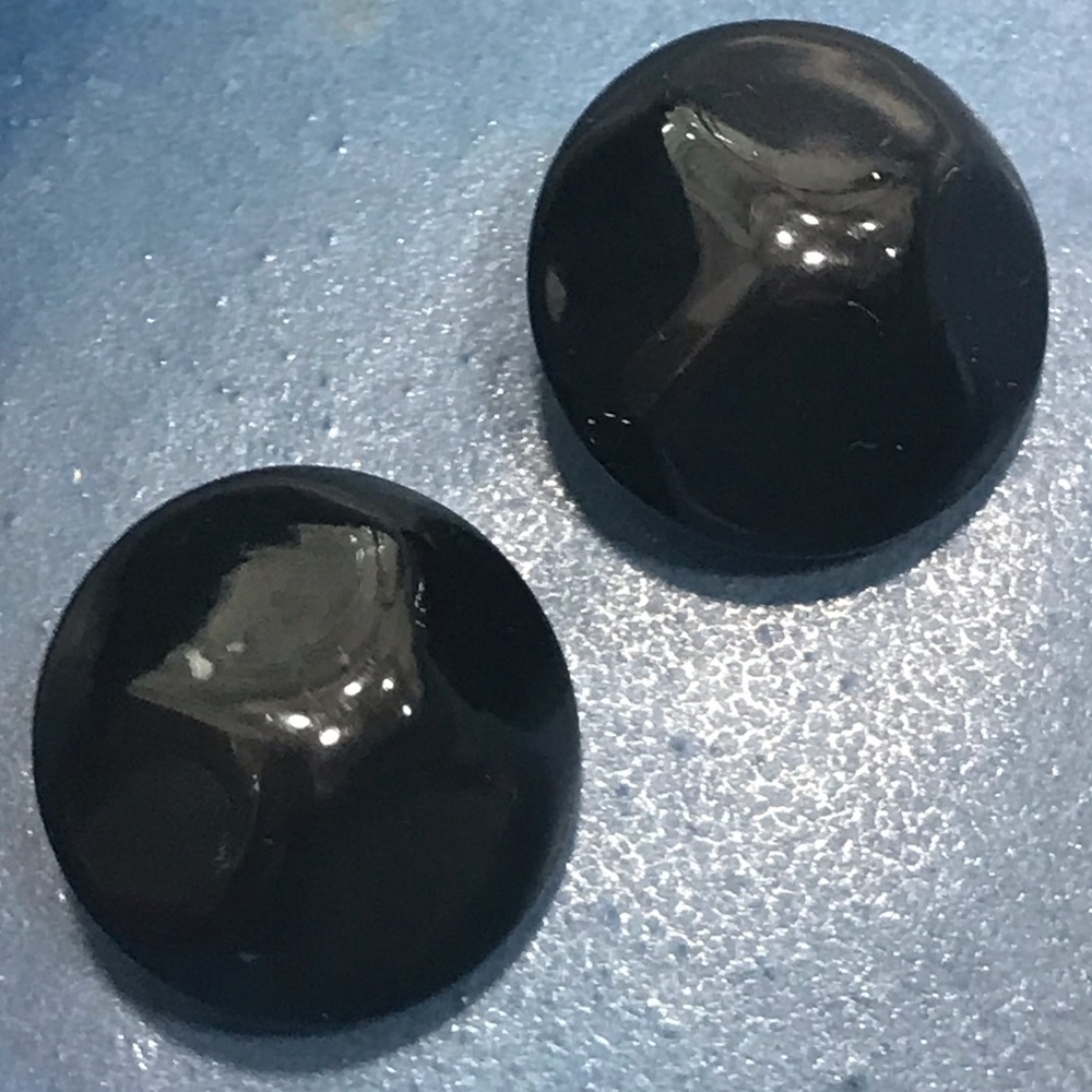 Vintage 1940’s Black Clip-on Ear Bobs -Hong Kong